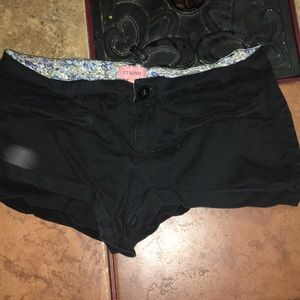black jean like mini shorts